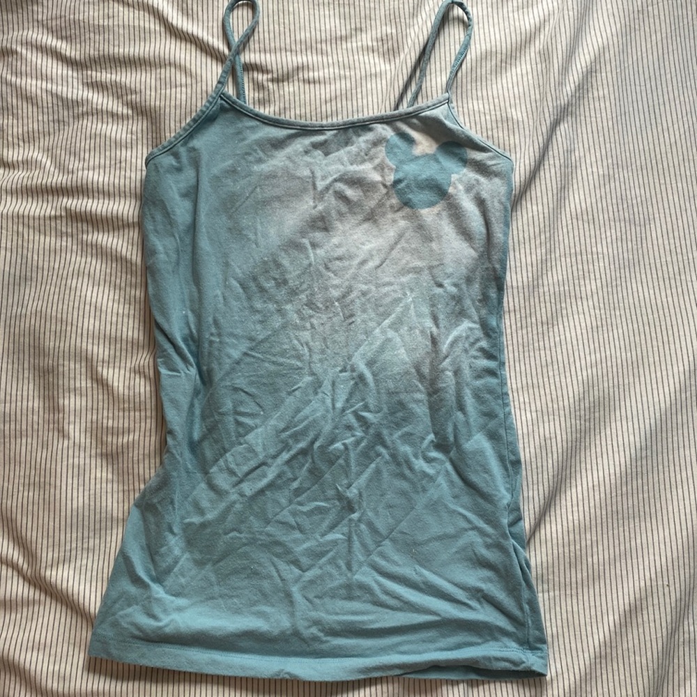 light blue bleached mickey shirt